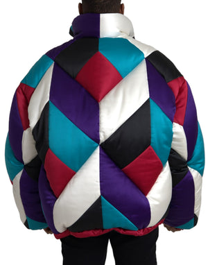 Dolce & Gabbana Mehrfarbige Logo-Windbreaker-Kissenjacke