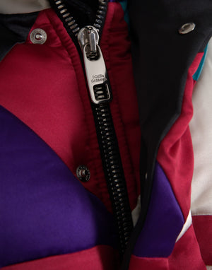 Dolce & Gabbana Mehrfarbige Logo-Windbreaker-Kissenjacke