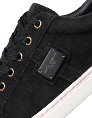 Dolce & Gabbana Schwarz Wildleder Männer Low Top Sneakers Männer Schuhe