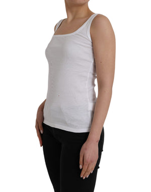 Ermanno Scervino Weißes Baumwoll-Ärmelloses Tank-Top