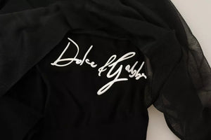 Dolce & Gabbana Schwarzer Logo-Crewneck-Langarmpullover