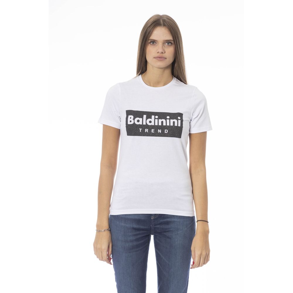 Baldinini Trend Weißes Baumwoll-T-Shirt für Damen