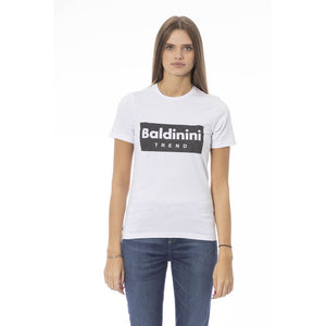 Baldinini Trend Weißes Baumwoll-T-Shirt für Damen