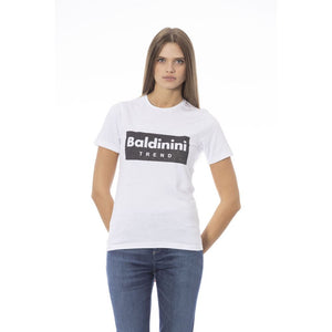 Baldinini Trend Weißes Baumwoll-T-Shirt für Damen