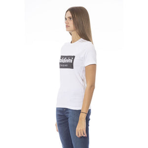 Baldinini Trend Weißes Baumwoll-T-Shirt für Damen