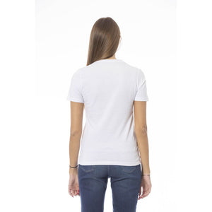 Baldinini Trend Weißes Baumwoll-T-Shirt für Damen