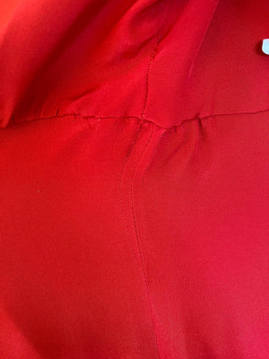 Dolce & Gabbana Rotes Seidenmantelkleid in A-Linie, knielang