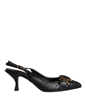 Dolce & Gabbana Schwarze Devotion Leder Slingback Pumps