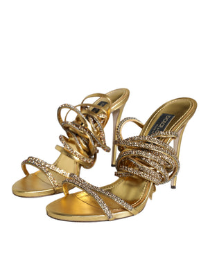 Dolce & Gabbana Goldkristall Keira Sandalen