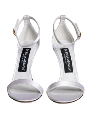 Dolce & Gabbana Weiße KEIRA Sandalen mit Knöchelriemen