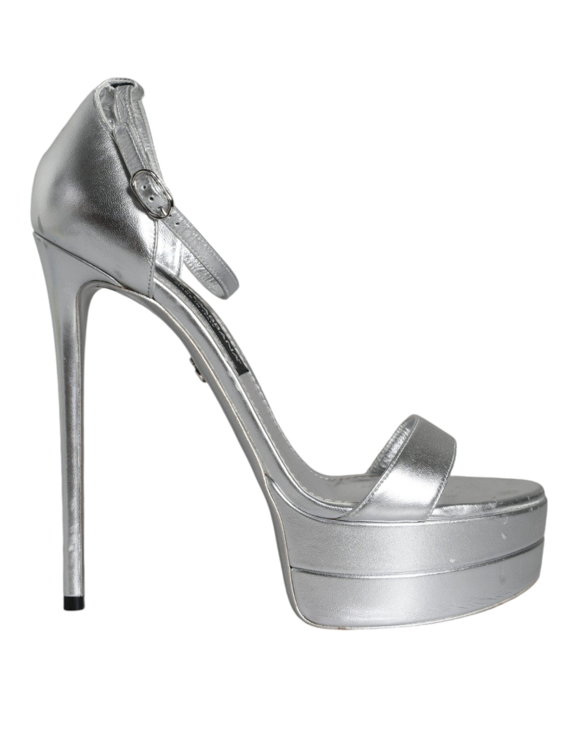 Dolce & Gabbana Silber KEIRA Heels Riemchensandalen Schuhe