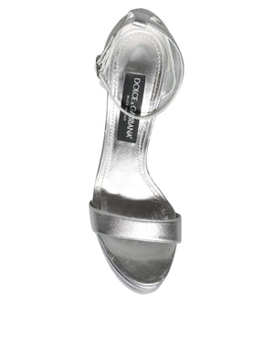 Dolce & Gabbana Silber KEIRA Heels Riemchensandalen Schuhe