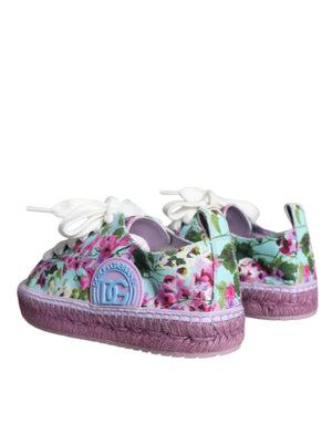 Dolce & Gabbana Mehrfarbige Canvas-Espadrille-Sneaker mit Blumenmuster
