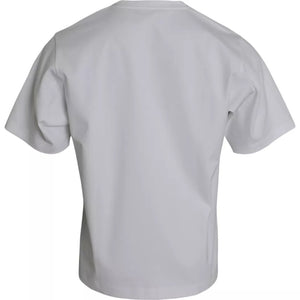 Dolce & Gabbana Weißes Baumwoll-T-Shirt mit Rundhalsausschnitt und kurzen Ärmeln