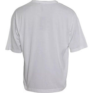 Dolce & Gabbana Weißes Baumwoll-T-Shirt mit Rundhalsausschnitt und kurzen Ärmeln