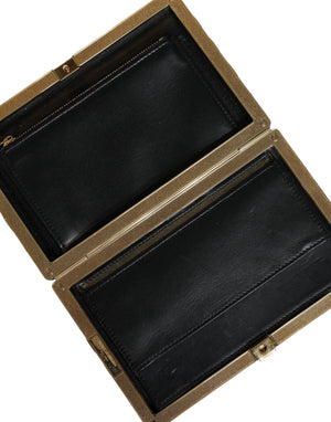 Dolce & Gabbana Abendtasche aus bordeauxrotem Samt mit goldfarbenem Rahmen