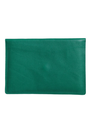 Dolce & Gabbana Grüne Lederhandtasche Clutch Mini-Geldbörse Tablet-Hülle