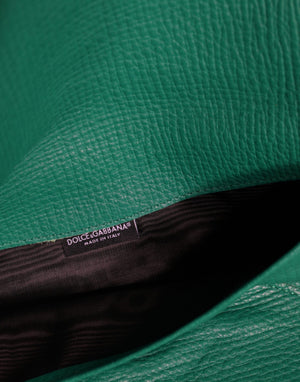 Dolce & Gabbana Grüne Lederhandtasche Clutch Mini-Geldbörse Tablet-Hülle