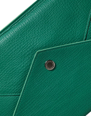 Dolce & Gabbana Grüne Lederhandtasche Clutch Mini-Geldbörse Tablet-Hülle