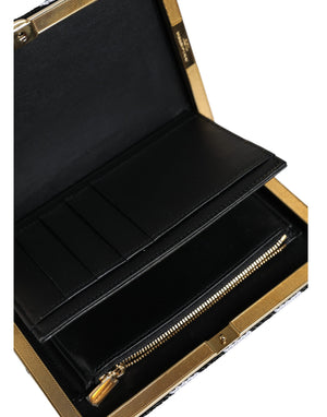 Dolce & Gabbana Schwarz Weiß Gold Rahmen Kupplung Abend Party Handtasche