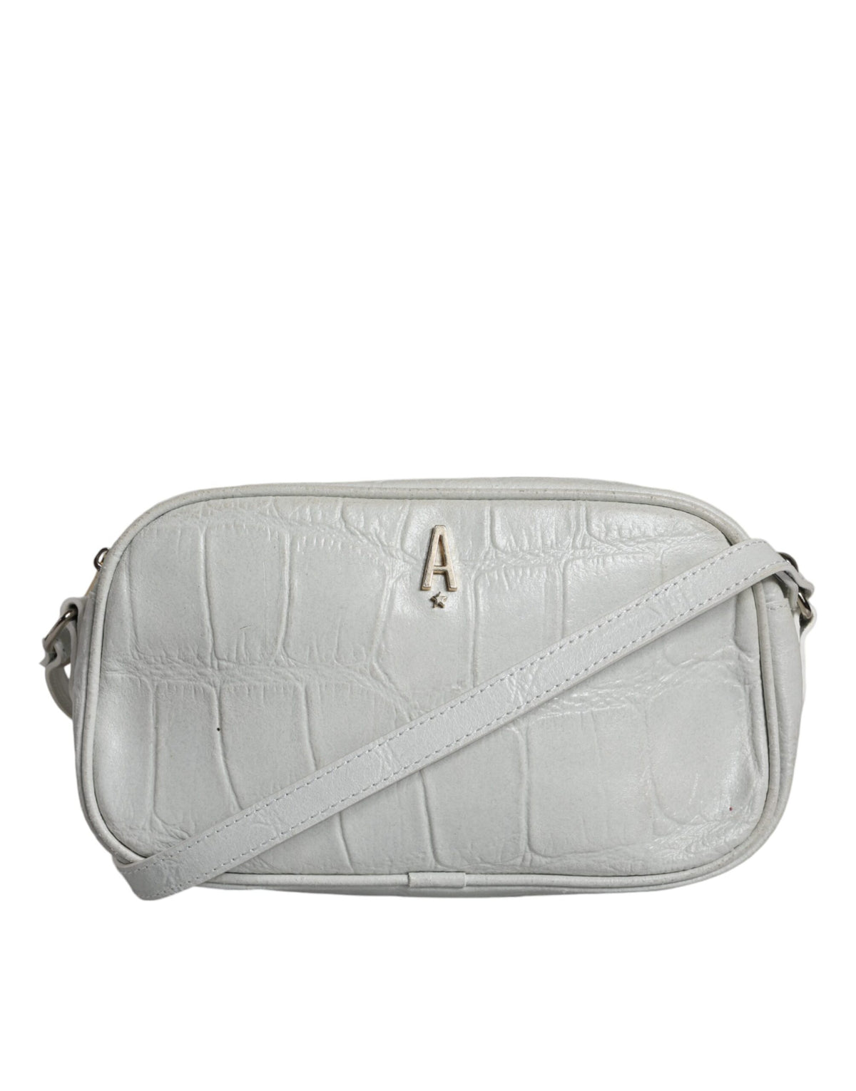 Aniye By Weiße Kroko-Prägung Leder Crossbody Sling Bag