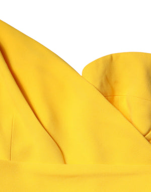 Dolce & Gabbana Gelbes Midikleid mit Seitenschlitz und einer Schulter
