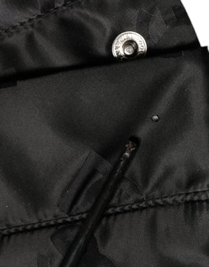 Dolce & Gabbana Schwarze gesteppte High-Waist-Hose mit weitem Bein für Damen