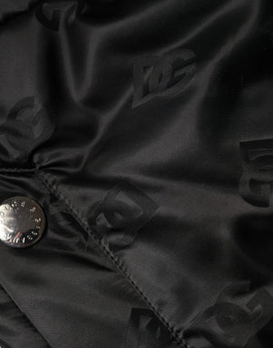 Dolce & Gabbana Schwarze gesteppte High-Waist-Hose mit weitem Bein für Damen