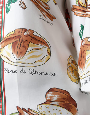 Dolce & Gabbana Bluse mit Kragen und mehrfarbigem Brot-Print