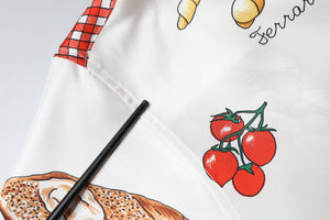 Dolce & Gabbana Bluse mit Kragen und mehrfarbigem Brot-Print