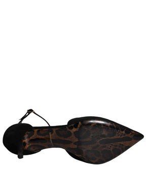 Dolce & Gabbana Schwarze Pumps mit Knöchelriemen aus Wildleder