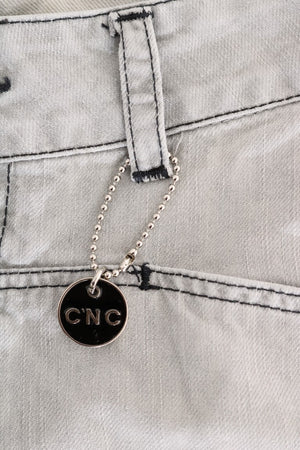Costume National Graue Baumwollschlankjeans mit Waschung
