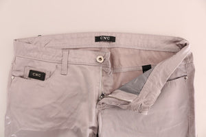 Costume National Schmale Baumwolljeans in Creme