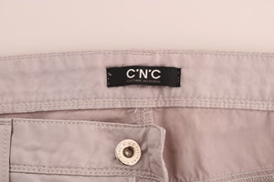 Costume National Schmale Baumwolljeans in Creme