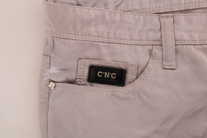 Costume National Schmale Baumwolljeans in Creme