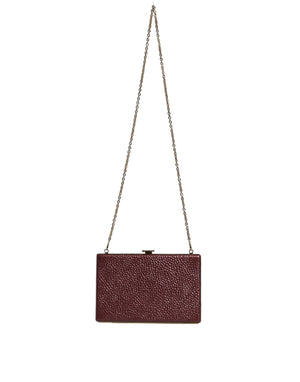 Dolce & Gabbana Maroon Leder Clutch Abend Crossbody Tasche