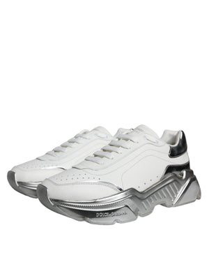 Dolce & Gabbana Weiße Daymaster Low-Top Sneaker Schuhe in Silber