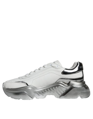 Dolce & Gabbana Weiße Daymaster Low-Top Sneaker Schuhe in Silber