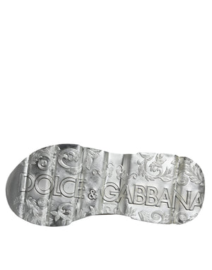 Dolce & Gabbana Weiße Daymaster Low-Top Sneaker Schuhe in Silber