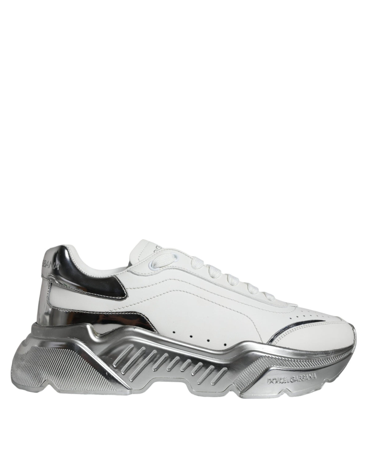 Dolce & Gabbana Weiße Daymaster Low-Top Sneaker Schuhe in Silber