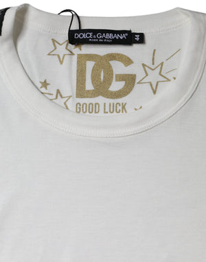 Dolce & Gabbana Weißes Baumwoll-T-Shirt mit Rundhalsausschnitt und kurzen Ärmeln