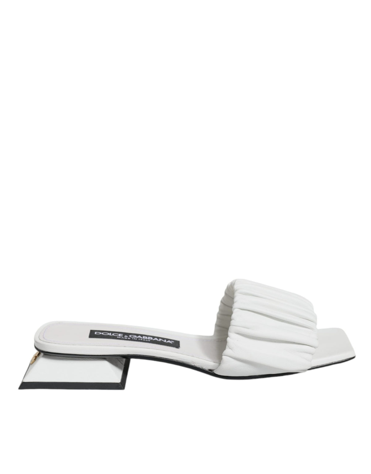 Dolce & Gabbana Weiße Leder-Slipper-Sandalen