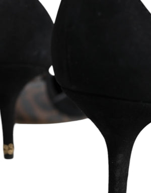 Dolce & Gabbana Schwarze Pumps aus Wildleder mit Knöchelriemen