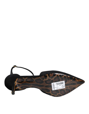 Dolce & Gabbana Schwarze Pumps aus Wildleder mit Knöchelriemen