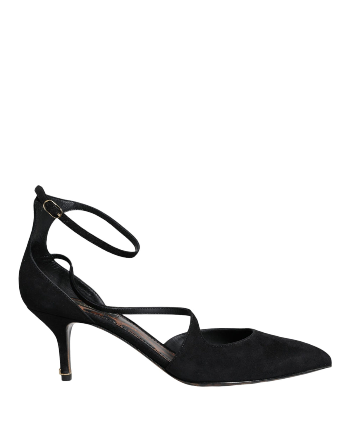 Dolce & Gabbana Schwarze Pumps aus Wildleder mit Knöchelriemen