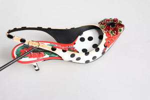 Dolce & Gabbana Slingback-Pumps mit mehrfarbigen Kristallen