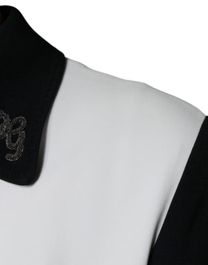 Dolce & Gabbana Schwarz Weiß DG Crown Full Zip Blouson Jacke