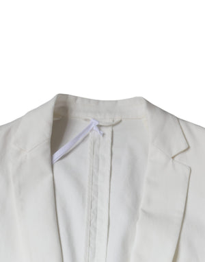 Dondup Weißer einreihiger formeller Blazer mit einem Knopf