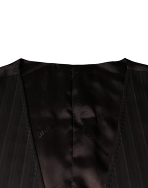 Dolce & Gabbana Schwarze Baumwollweste Kleid Formelle Weste