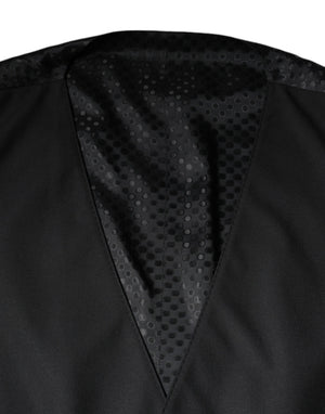 Dolce & Gabbana Schwarze Wollweste Kleid Formelle Weste